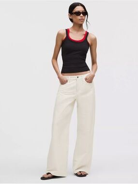 Lululemon Cream Wide-Leg Jeans